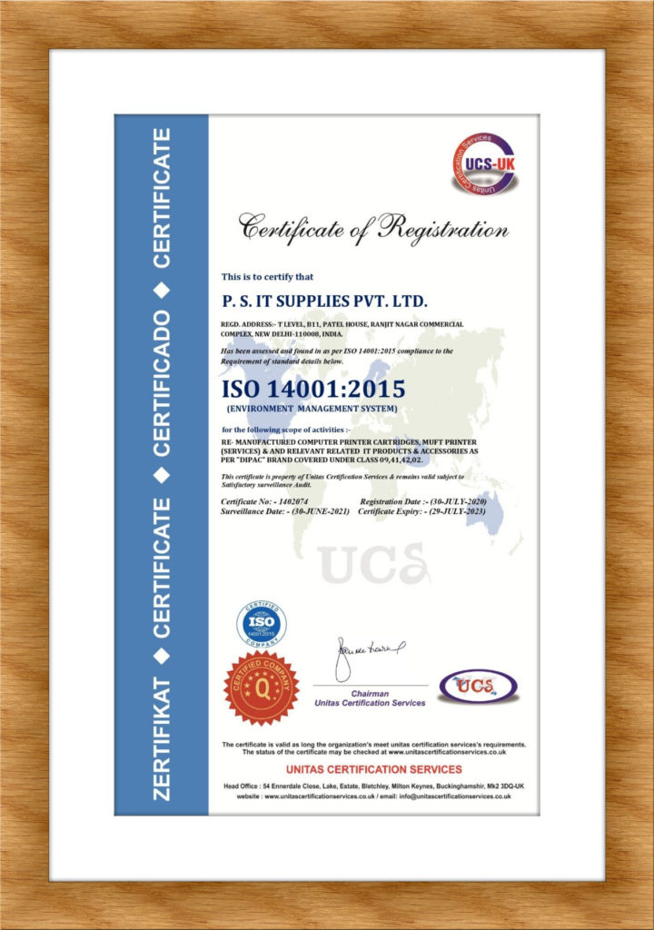 ps it supplies iso 14001 2015