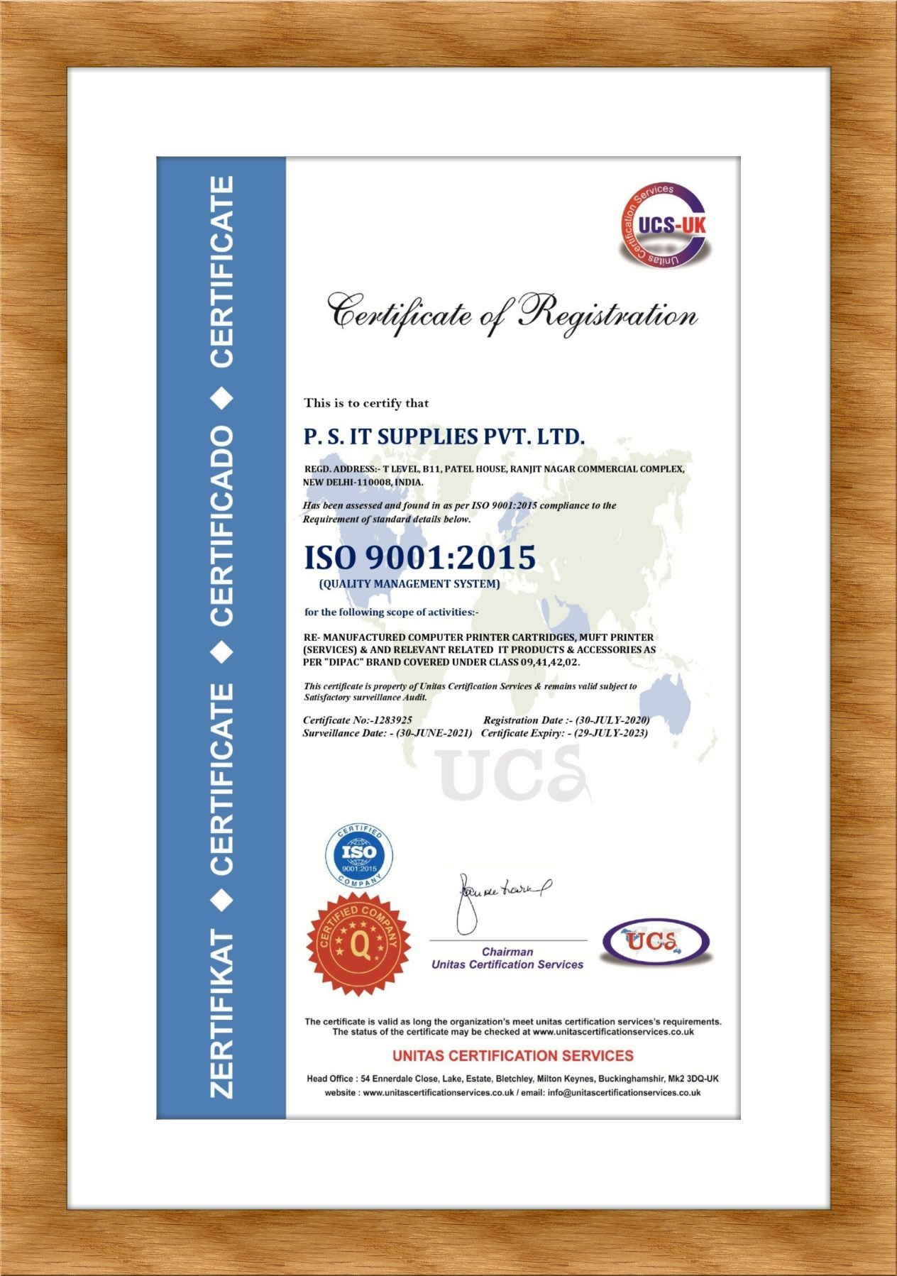 ps it supplies iso 9001 9015